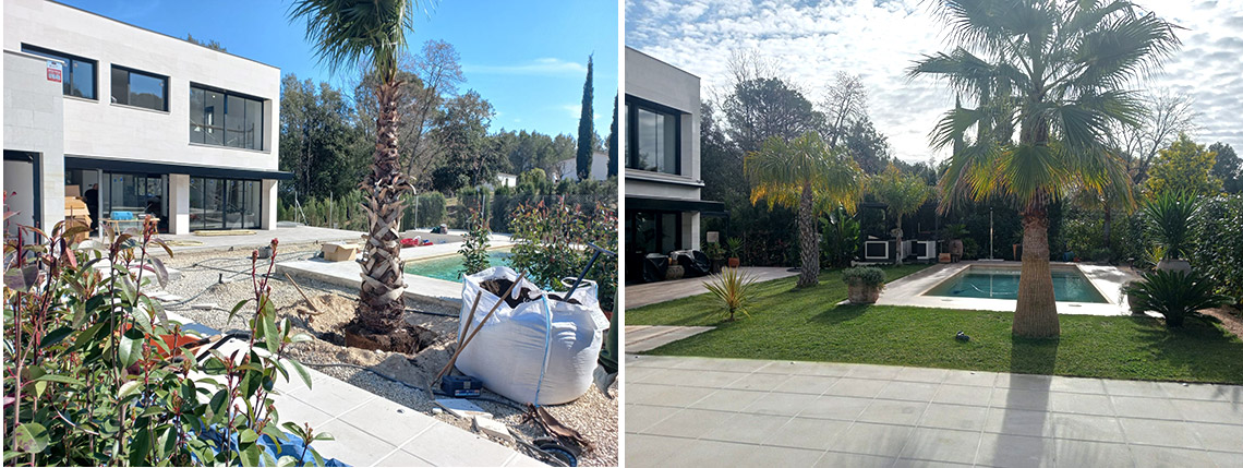 Creació de jardí en una casa de nova construcció
