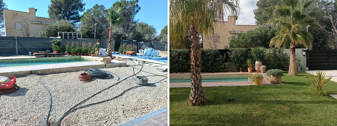 Creació de jardí en una casa de nova construcció